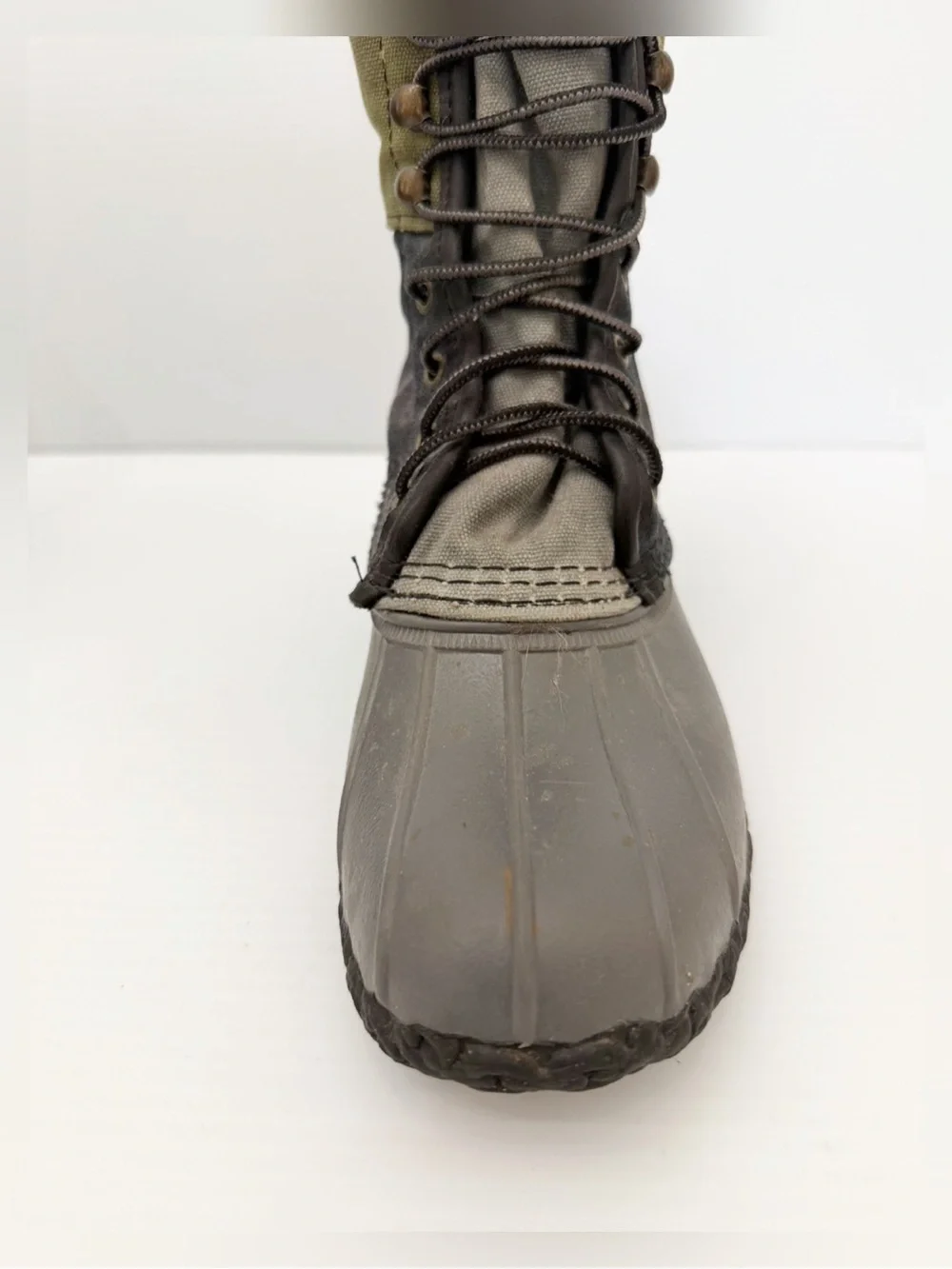 LL Bean Boots Duck Boots Waxed Canvas And Rubber Lace Up Boots - 7